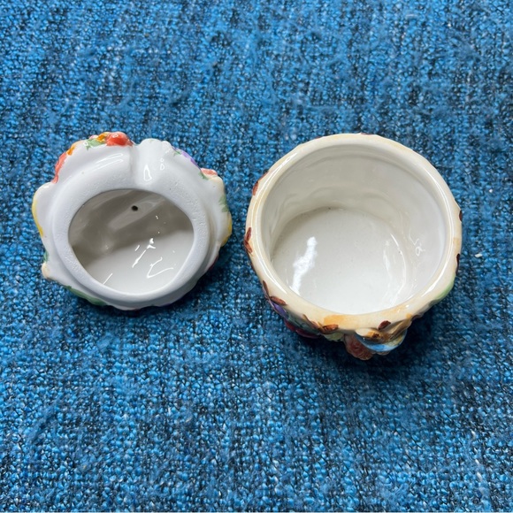 Vintage Merc Asia 1999 Garden Party Ceramic Sugar Dish Bunny Rabbit Floral - Picture 4 of 7